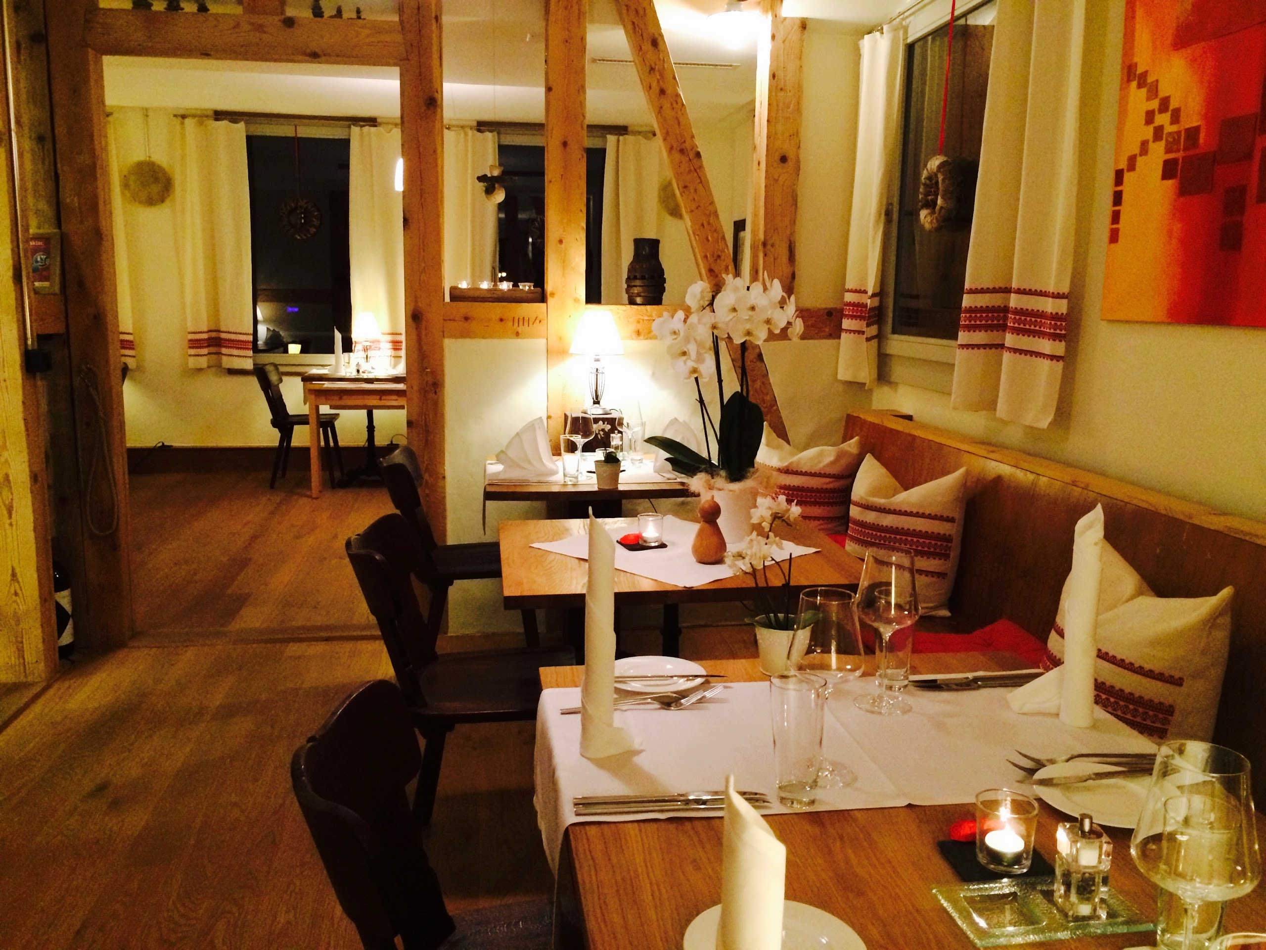Summer terrace at a Saanenland village restaurant